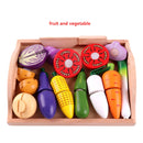 12 styles Wooden  simulation kitchen series Set cut fruits and vegetables dessert children's educational play house toys