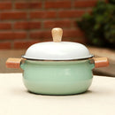 Jpanese enamel porcelain milk pot baby food small stewpan soup noodle health pot wood handle gas induction cooker