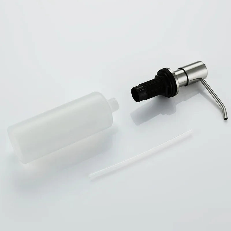 Stainless Steel Kitchen Sink Countertop Soap Dispenser Built in Hand Soap Dispenser Pump, Large Capacity 13 OZ Bot