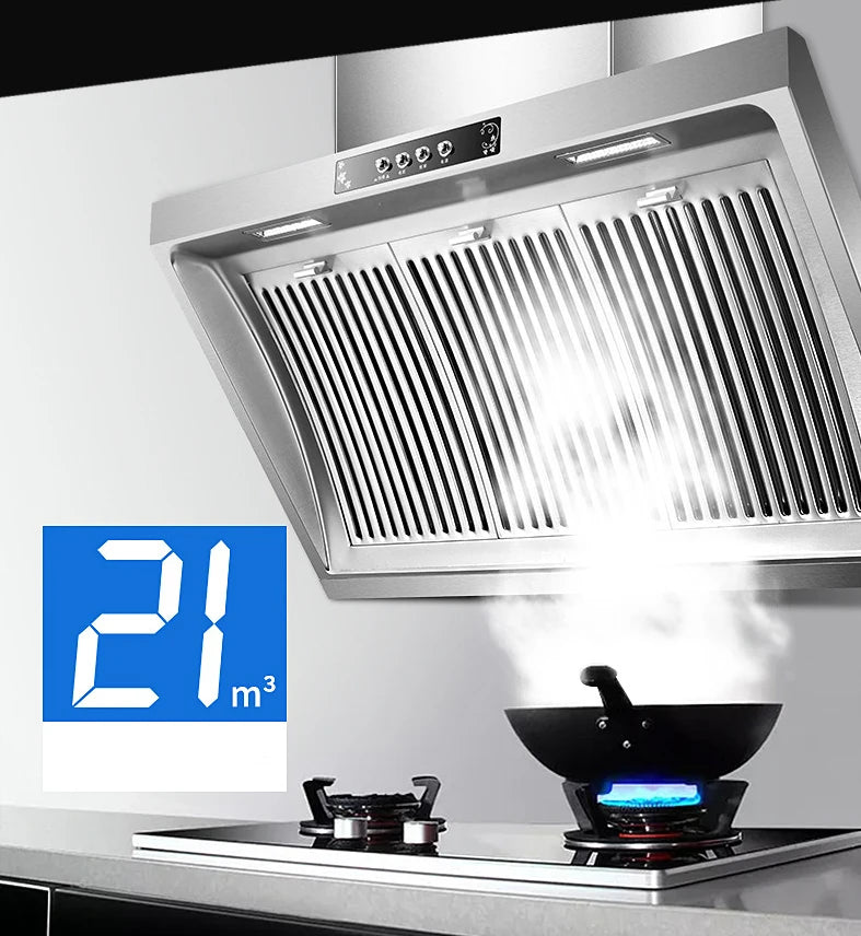 Household Range Hood 900mm Side Suction Stainless Steel Panel Hanging Household Smoke Exhauster Kitchen Exhaust Hood