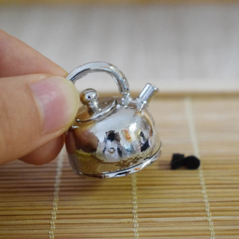 1PCS Mini 1/12 Dollhouse Miniature Kettle Doll House Pretend Play Kitchen Toy Accessories