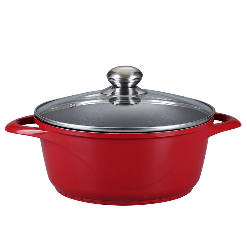 Household thickened medical stone non-stick soup stew pot aluminum alloy hot pot electromagnetic cooker pan stewpan fondue