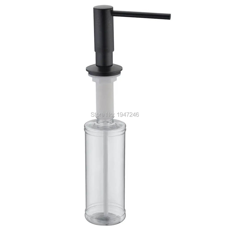 New High Quality Matt black In Deck Mount Pump Countertop Kitchen Sink Soap Dispenser Set With ABS Pump