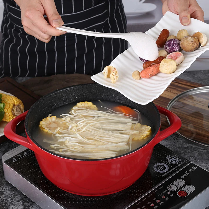 Household thickened medical stone non-stick soup stew pot aluminum alloy hot pot electromagnetic cooker pan stewpan fondue