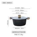 Korean medical stone paste soup noodle stew cooking pot double ears stewpan hot pot household cooker wood handle glass cover lid
