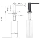 Samodra Black Liquid Soap Dispensers Brass Pump Head With 500ML PE Bottle Build in Dispenser soap For kitchen accessories