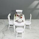 1 Set 1/12 Miniature Dollhouse Table & Chiar & Mini Doll Food Pretend Play Kitchen Furniture Accessories Toy