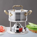304 stainless steel self-service one person small hot pot gas alcohol stove chafing dish chafingdish soup stewpan