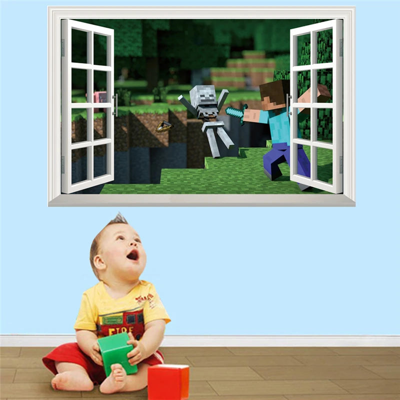 3D Cartoon  Steve Games Wall Stickers    Gifts for children   wall stickers for kids   Environmental PVC decoration for wall