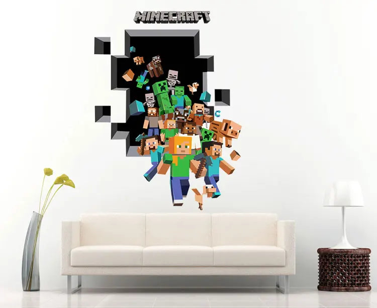 3D Cartoon  Steve Games Wall Stickers    Gifts for children   wall stickers for kids   Environmental PVC decoration for wall
