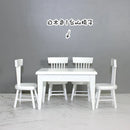 1 Set 1/12 Miniature Dollhouse Table & Chiar & Mini Doll Food Pretend Play Kitchen Furniture Accessories Toy