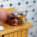 1/12 Scale Miniature Dollhouse Kitchen Seasoning Mini Jam Canned Fruit Food for BJD OB11 Doll Toy for Girl