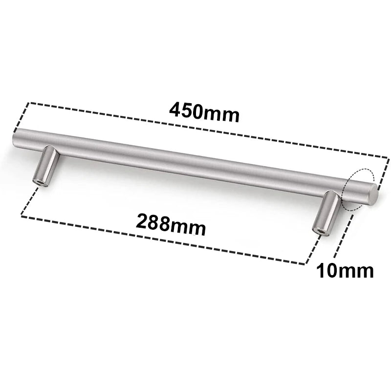 Furniture Handles Wardrobe Door Pull Stainless Steel Drawer Handle T Bar Straight Kitchen Long Cabinet Closet Knob Black Silver