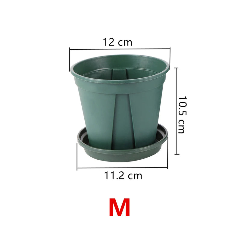 2Pcs Green Plant Flowerpot Rose Breathable Plastic Succulent Flower Pot Tray Potted Culture Nursing Outdoor Garden Container