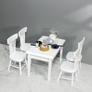 1 Set 1/12 Miniature Dollhouse Table & Chiar & Mini Doll Food Pretend Play Kitchen Furniture Accessories Toy