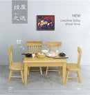 1 Set 1/12 Miniature Dollhouse Table & Chiar & Mini Doll Food Pretend Play Kitchen Furniture Accessories Toy