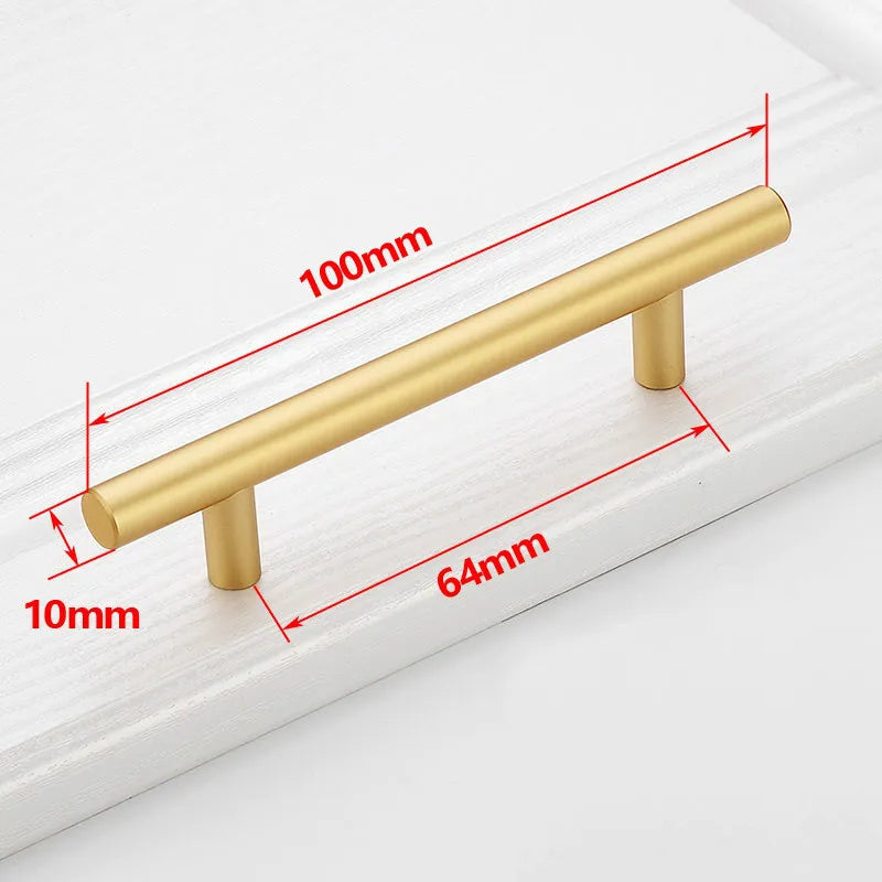 Black Golden Cupboard Handle Brushed Stainless Steel Kitchen Cabinet Door Knob Furniture Drawer Pull  Hardware Pulls  Bar Handle