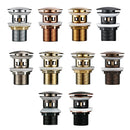 Pop Up Drain Button Bathroom Sink Plug Drainer Siphon Waste Stopper Wash Basin Faucet Accessory Washbasin Pipe Black Gold Rose