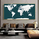 Modern Art World Map Posters Prints HD Printed Non-woven Canvas Painting Wall Picture Canvas Poster Wall Decor Living Room Decor