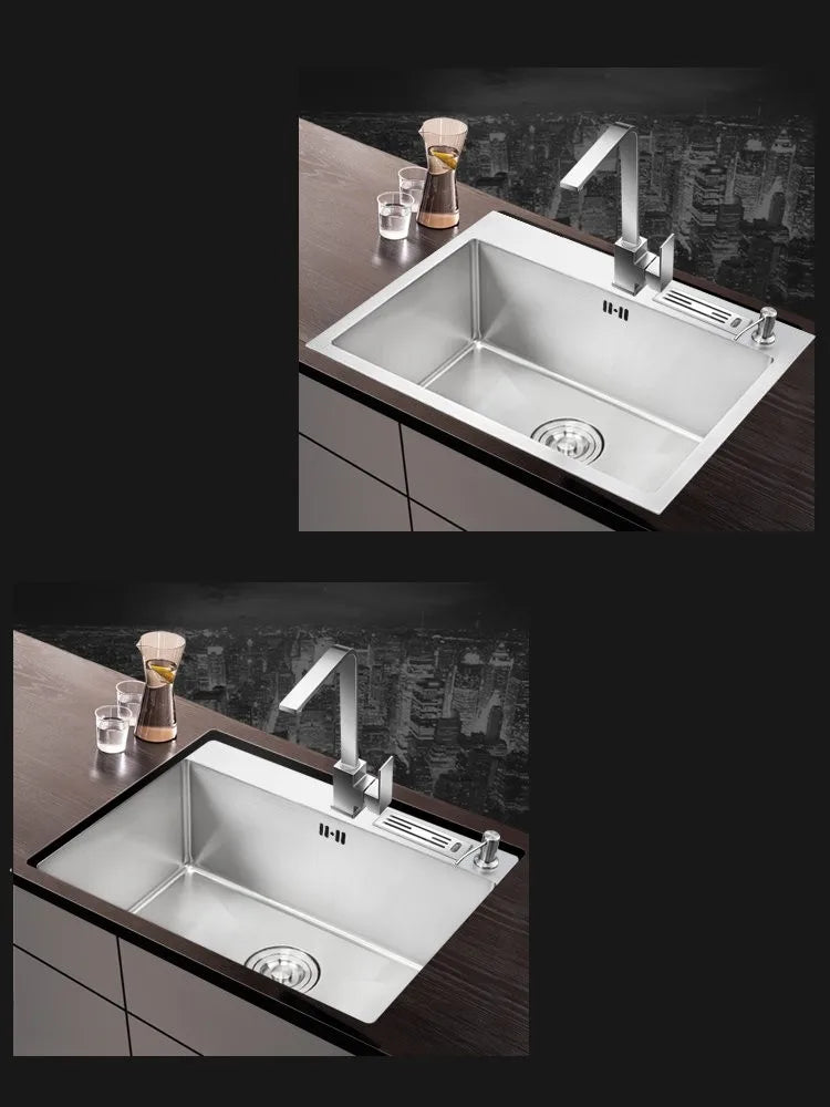 2021 Home Improvement Kitchen Sink Large Single Household Stainless Steel 304 Hand Home Improvement Torneira Gourmet Washing