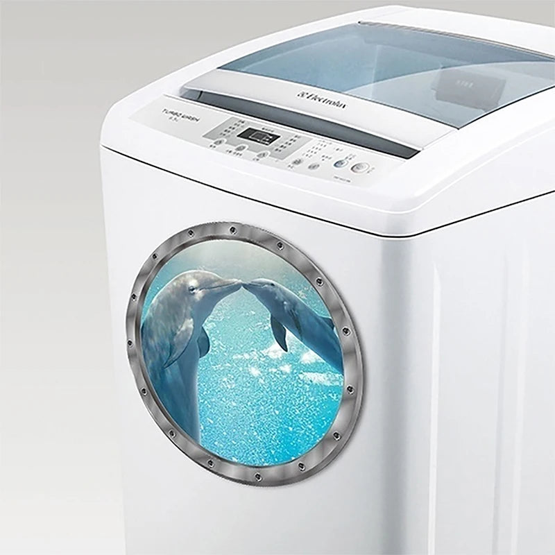 Bathroom Pvc Decals Underwater Fish Wall Stickers Waterproof Capybara Dolphin Tortoise Stickers Washing Machine Decoration