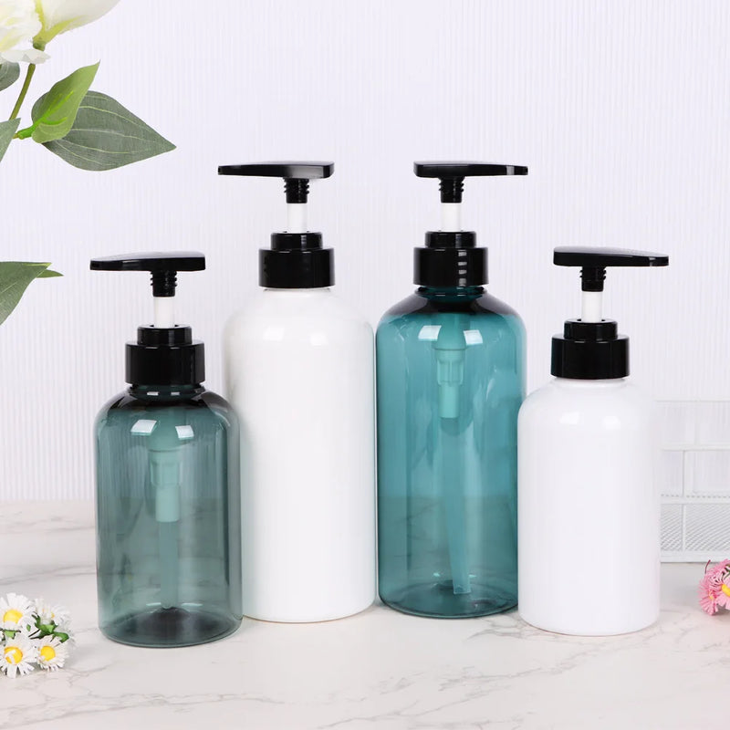 300/500ml Refillable Clear Empty Bottle Soap Liquid Shower Gel Shampoo Dispenser Bottles with Press Pump Lotion Bottle Reusable