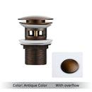 Pop Up Drain Button Bathroom Sink Plug Drainer Siphon Waste Stopper Wash Basin Faucet Accessory Washbasin Pipe Black Gold Rose