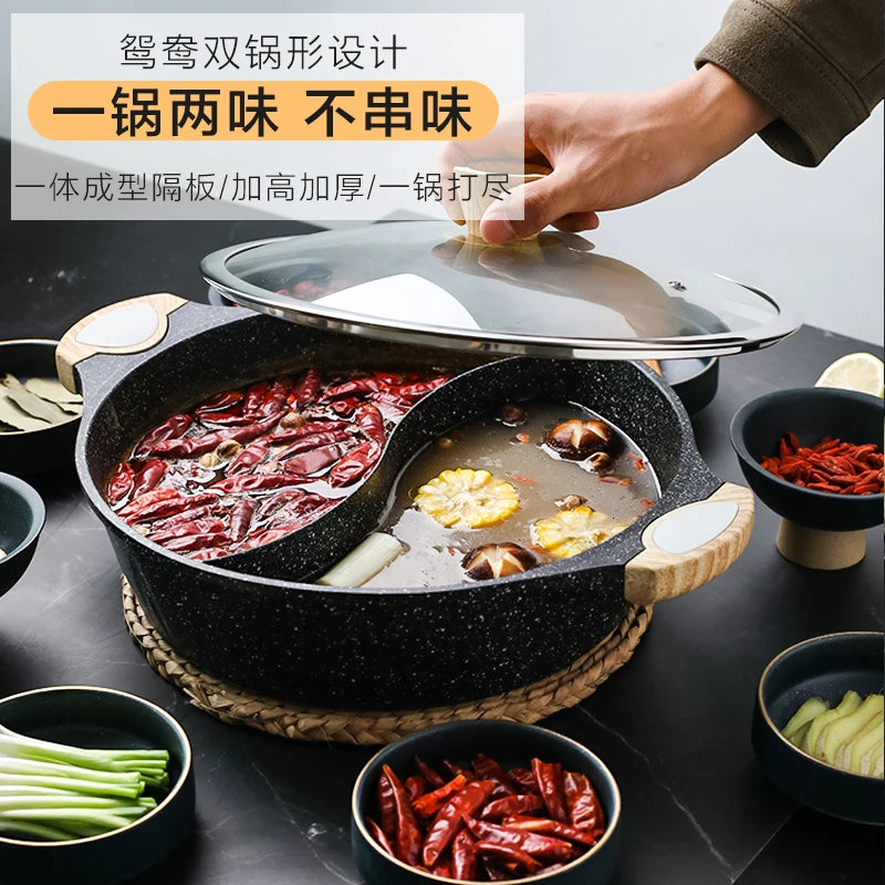Chinese Yuanyang pot hot household electromagnetic stove cooker soup stewpan two-flavor chafing dish chafingdish