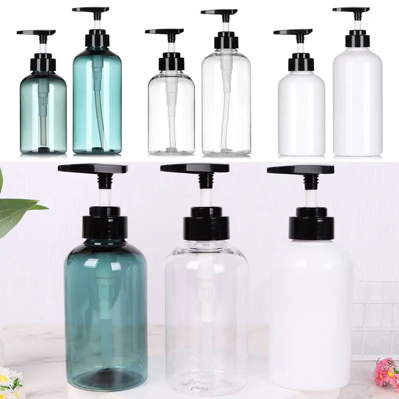 300/500ml Refillable Clear Empty Bottle Soap Liquid Shower Gel Shampoo Dispenser Bottles with Press Pump Lotion Bottle Reusable
