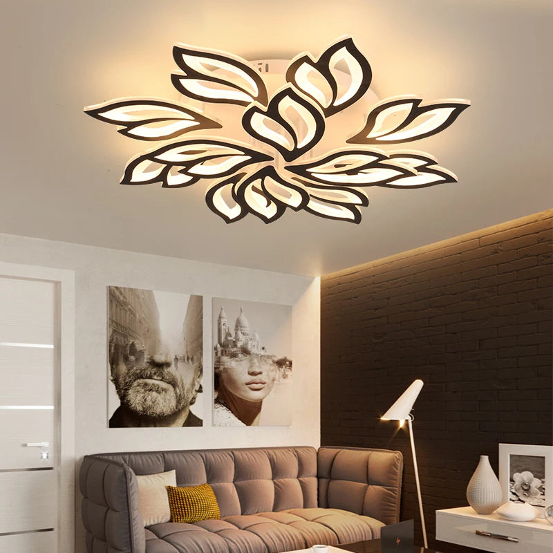 LODOOO Modern Led Ceiling Lights For Living Room Bedroom Led Ceiling Lamps Black/White Acrylic Kitchen Hanging Light Fixtures