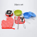 Stainless Steel Funny Kids Simulation Kitchen Toys Cooking Cookware Children Kitchen Tableware Pretend Role Play Toy for Kids