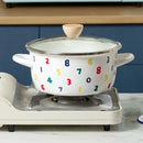 Japanese enamel porcelain double ear thickened soup rice milk pot  stew mini hot pot induction cooker stewpan pan saucepan