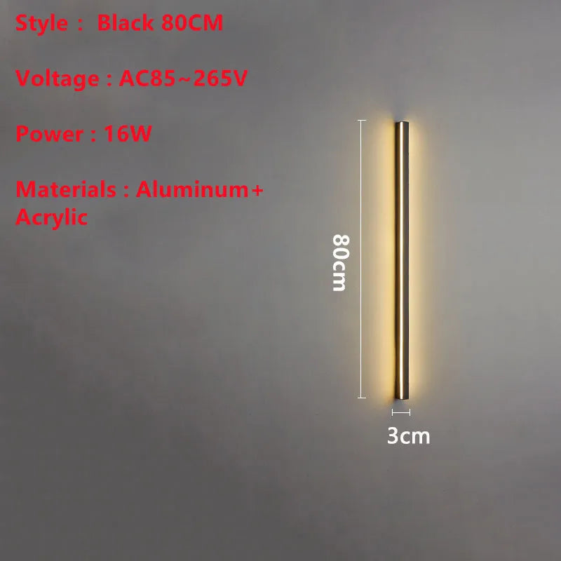 Line Extremely Long LED Wall Lamp 110V 220V 60~240CM Minimalist Sconce For Indoor TV Background Aisle Living Room Villa Lighting