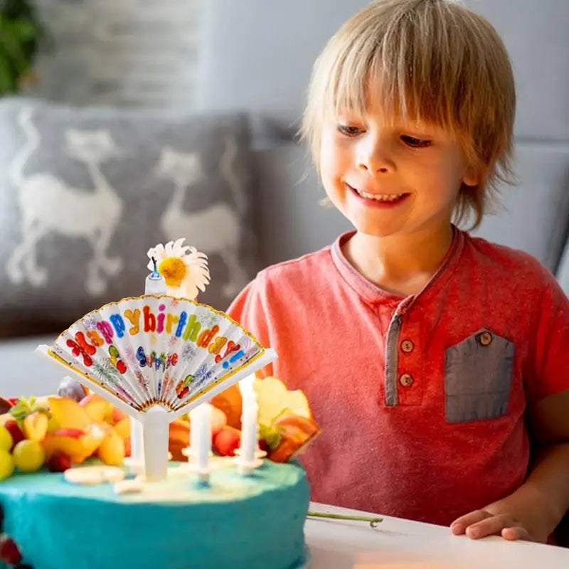 Birthday Cake Candle Creative Fan Candle Happy Birthday Surprise Candles Funny Wishing Candle Birthday Cake Candle Decor