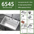 304 Stainless Steel Multifunctional Kitchen Sink Large Capacity Single Bowl Vegetable Workstation Wash/Cut/Drain in One Full Set