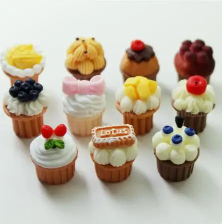 1/6 Scale Assorted Miniature Dollhouse Cake Mini Food for Doll Pretend Play Kitchen Toy Accessories