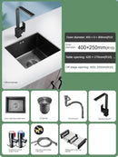 Household Black Sink for Kitchen Italian Metal Dry Handmade Kitchen Sinks Simple Small Light Luxury Kitchen Sinks for Bar