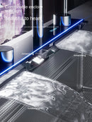 Silver Nano 304 Stainless Steel Digital Display Waterfall Sink Multifunctional Vegetable Washing Pool Integrated faucet