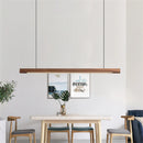 Wooden Pendant Lights Hanging Lamp Modern Table LED Long Linear Light Kitchen Island Lighting for Dining Living Room Office