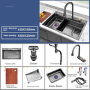 Nordic Metal Kitchen Sinks for Bar Counter Smart Digital Display with Cup Washer Sinks Light Luxury Design Sink for Dining Room