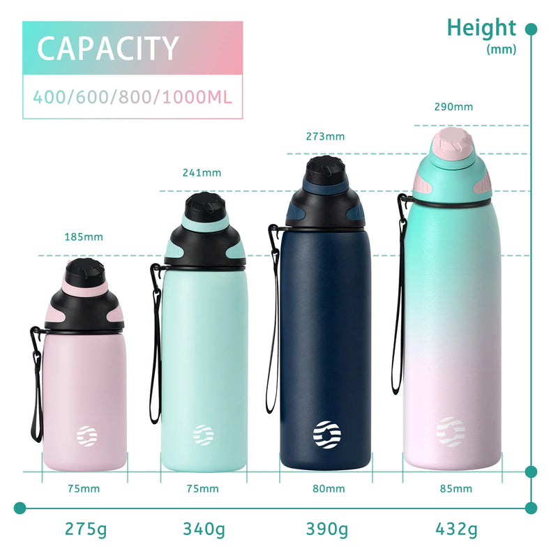 FEIJIAN Thermos With Magnetic Lid Outdoor Sport Water Bottle Stainless Steel Thermos bottle 1000ml