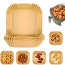 50/100pcs Air Fryer Disposable Paper Liner Non-Stick Mat Steamer Round Square Paper Baking Mats Kitchen Baking AirFryer Tools