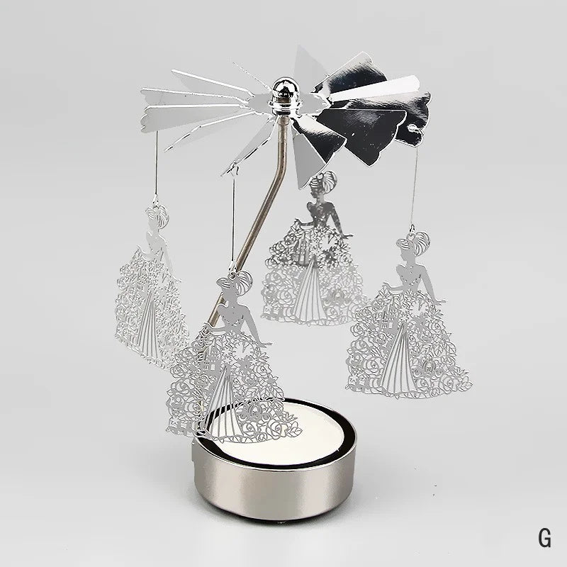 Metal Candlesticks For Candles Modern Room Decor Silver Carousel Candle Tea Light Holder Damper Home Decoration Valentine's Gift