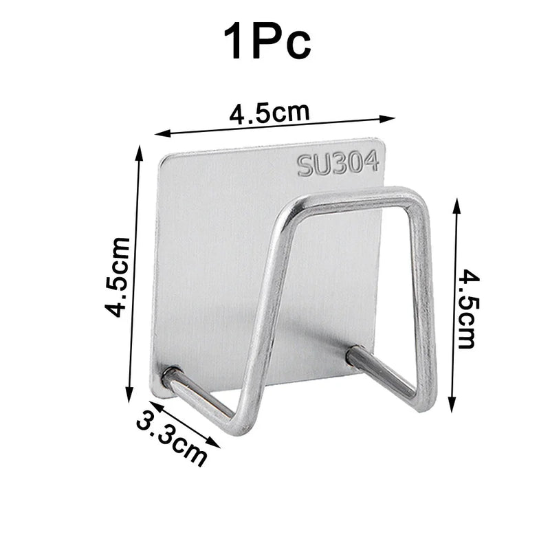 Kitchen Sponges Holder Stainless Steel Sink Shelf Adhesive Holders Drain Drying Rack Wall Hooks Accessories Storage Organizer