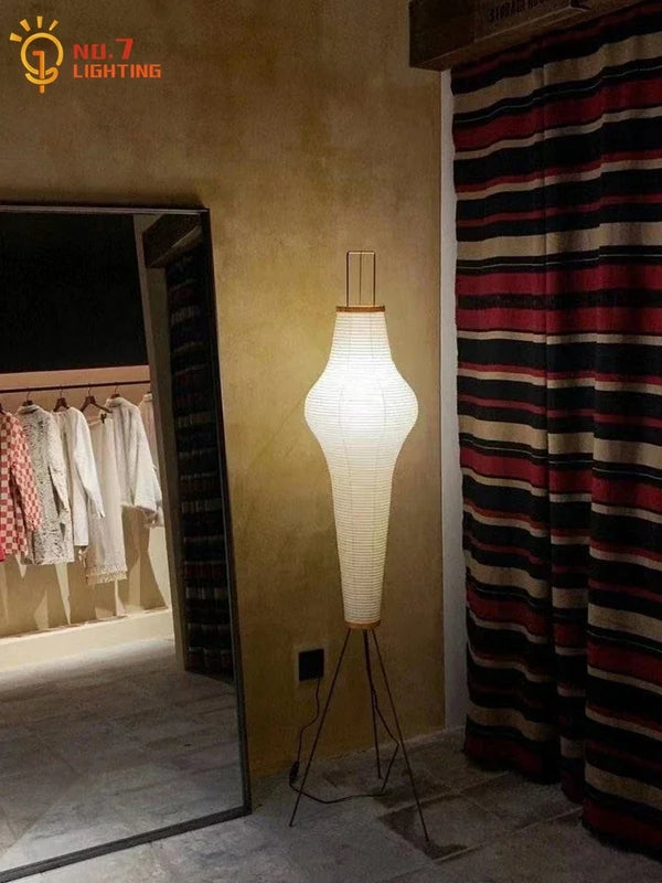 Japanese Designer Atmosphere Akari Noguchi Yong Decorative Floor Lamp Rice Paper Standing Lamp LED E27 Study Bedroom Living Room