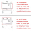 Matte Black Nano Kitchen Sink Above Mount Washing Basin with chopping board 304 Stainless Steel Single black kitchen sink