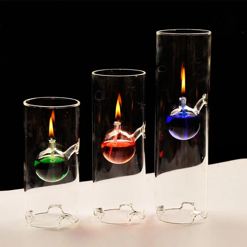 1pc Glass Candle Holders,Glass Lamp Oil Centerpieces for Christmas, Wedding, Home Decor, Parties and Anniversary