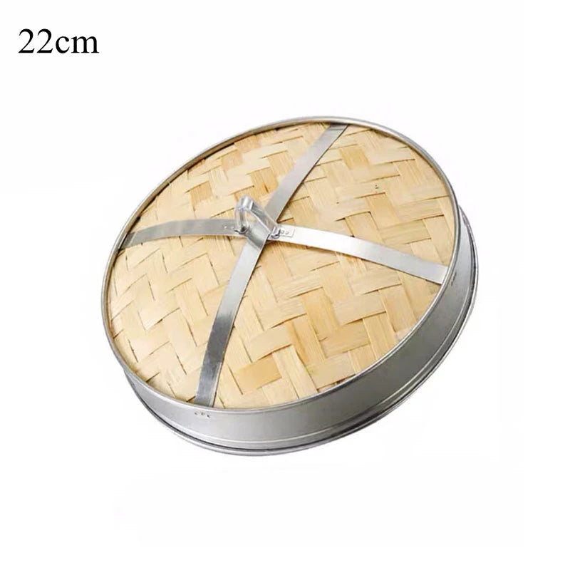 Stainless Steel Bamboo Steamer with Lid Rice Cooker Food Steaming Grid Basket for Dumpling Kitchen Steam Pot Cooking Accessories