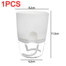 1/2pcs Self Watering Flower Pots Automatic Water-Absorbing Flowerpot Transparent Double Layer Plastic Planter Home Office Decor