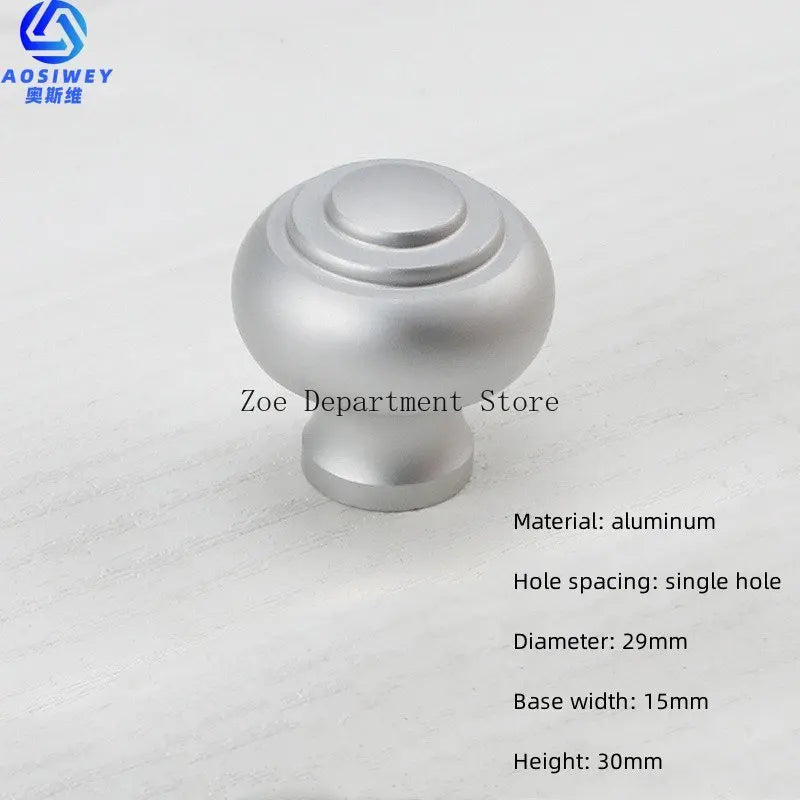 Space Aluminum Single Hole Handle Modern Wardrobe Drawer Round Knob Silver/black/gold Kitchen Cabinet Furniture Small Handle
